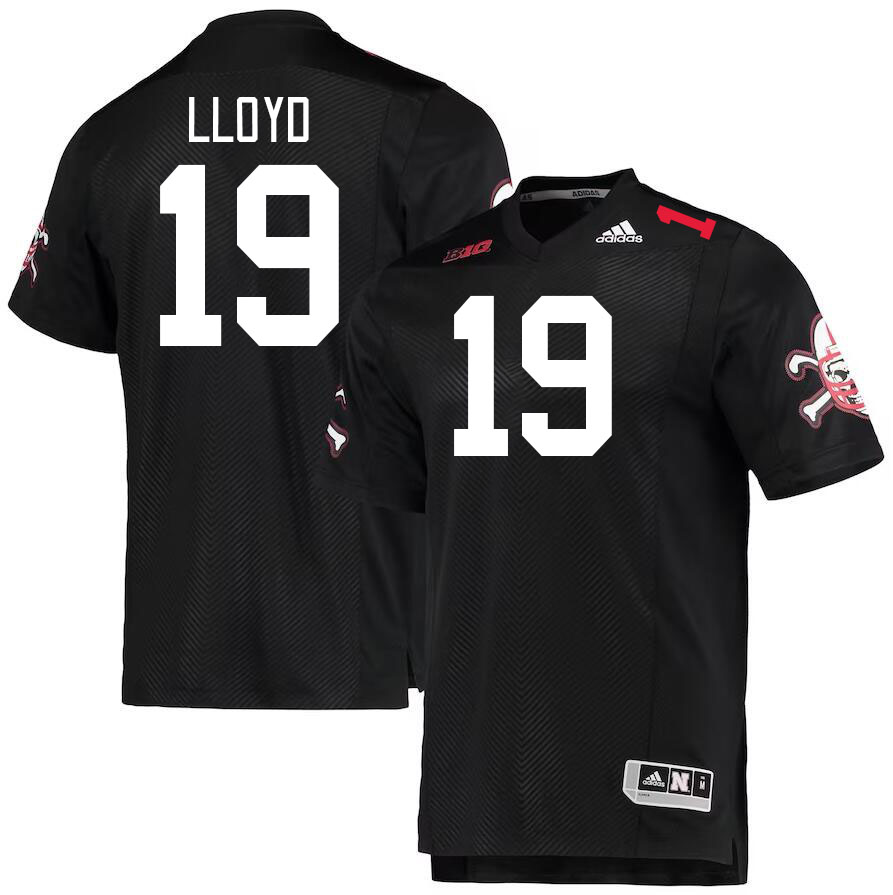 #19 Jaylen Lloyd Nebraska Cornhuskers Jerseys Football Stitched-Black